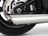 Vance & Hines VH-16750 4" Twin Slash Slip-On Muffler Chrome for Harley-Davidson Softail Street Bob/Low Rider S/Low Rider ST/Heritage 25-Up