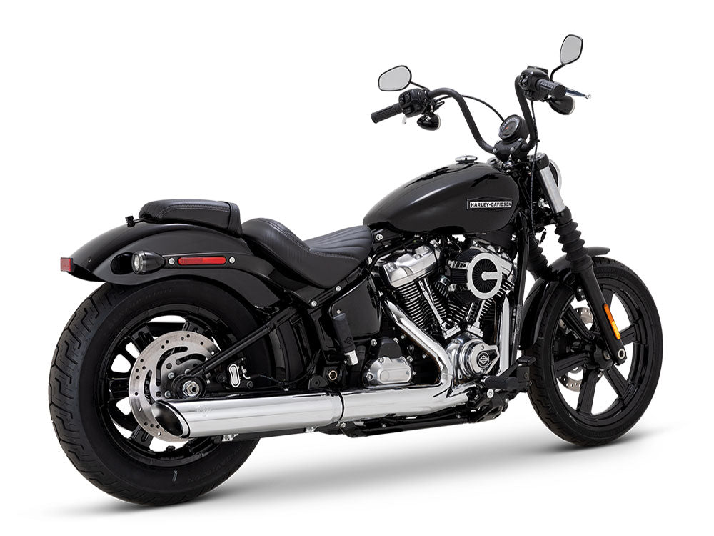 Vance & Hines VH-16750 4" Twin Slash Slip-On Muffler Chrome for Harley-Davidson Softail Street Bob/Low Rider S/Low Rider ST/Heritage 25-Up