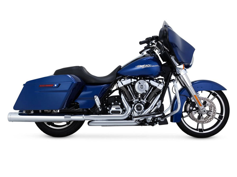 Vance & Hines VH-16780 4" Monster Round Slip-On Mufflers Chrome w/Chrome End Caps for Touring 17-Up