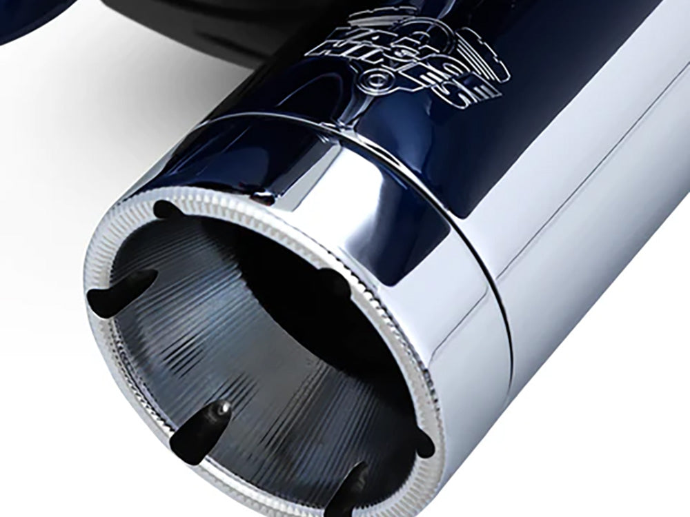 Vance & Hines VH-16780 4" Monster Round Slip-On Mufflers Chrome w/Chrome End Caps for Touring 17-Up