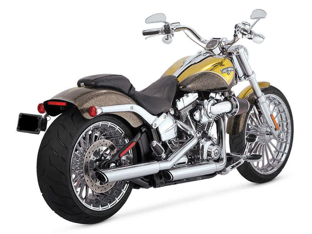 Vance & Hines VH-16834 3" Twin Slash Slip-On Mufflers Chrome for Softail FXST/Heritage Softail Classic 07-17/Breakout 13-17/Rocker 08-11