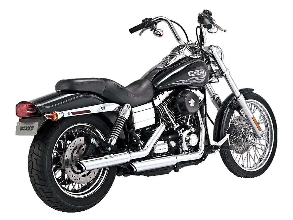 Vance & Hines VH-16838 3" Twin Slash Slip-On Mufflers Chrome for Dyna 95-17