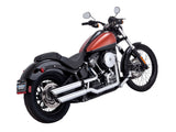 Vance & Hines VH-16842 3" Twin Slash Slip-On Mufflers Chrome for Softail Deluxe 07-17/Blackline 12-13/Softail Slim 13-17/Cross Bones 08-11/Fat Boy S 16-17