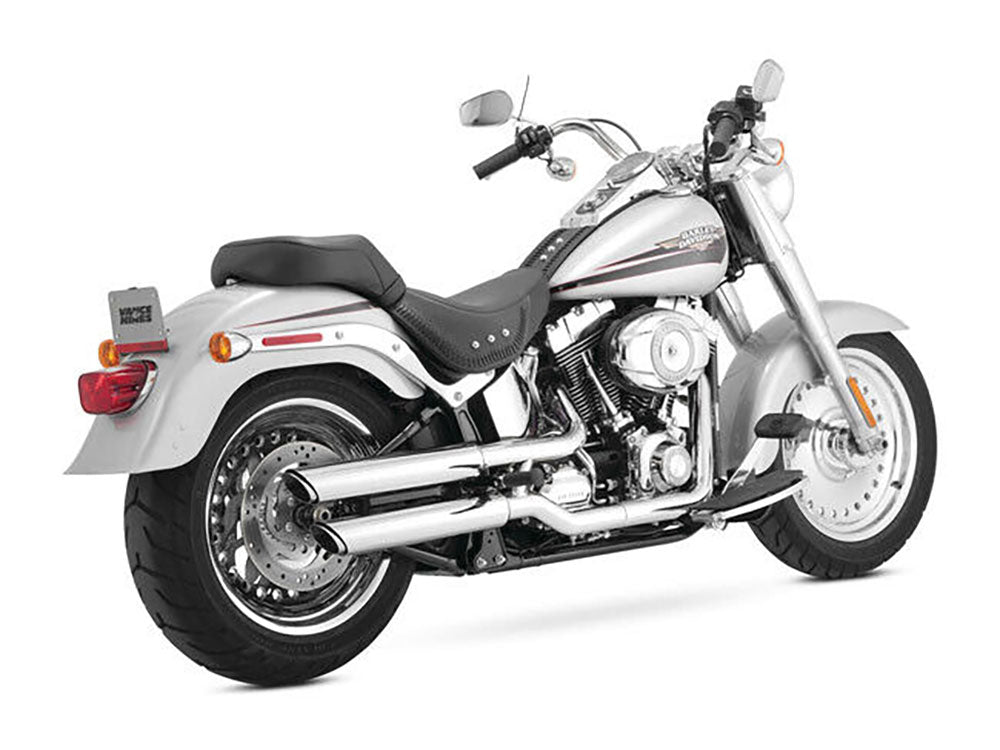 Vance & Hines VH-16844 3" Twin Slash Slip-On Mufflers Chrome for Softail Deuce 2007/Fat Boy 07-17