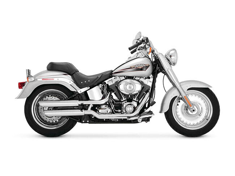 Vance & Hines VH-16844 3" Twin Slash Slip-On Mufflers Chrome for Softail Deuce 2007/Fat Boy 07-17