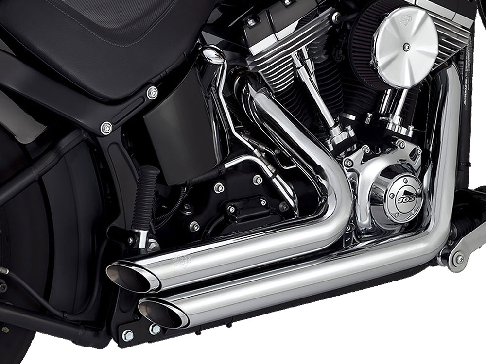 Vance & Hines VH-17221 Shortshots Staggered Exhaust Chrome for Softail 86-17 Non-240 Tyre Models