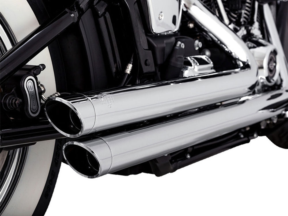 Vance & Hines VH-17341 Big Shots Staggered Exhaust Chrome for Softail 18-Up Non-240 Tyre Models