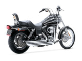 Vance & Hines VH-17911 Big Shots Staggered Exhaust Chrome for Dyna 91-05