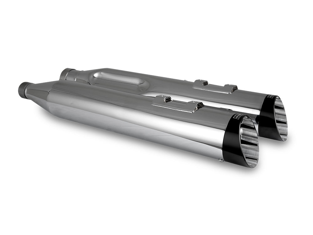 Vance & Hines VH-17960 4.5" Razorback Slash Cut Slip-On Mufflers Chrome w/Black End Caps for Harley-Davidson Touring 17-Up