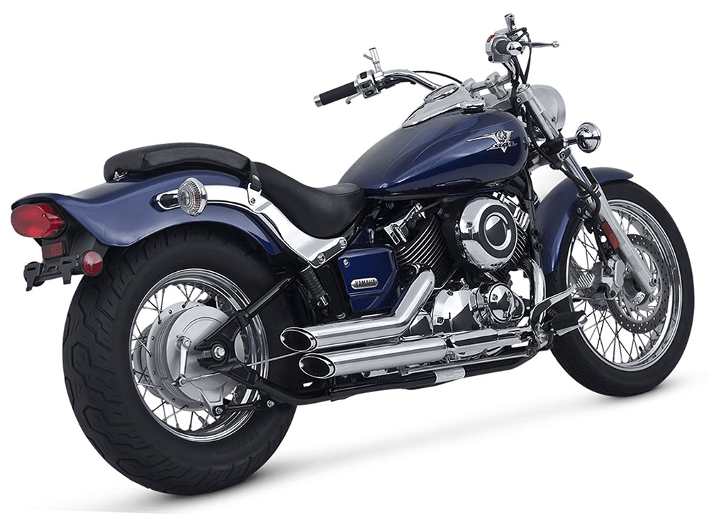 Vance & Hines VH-18519 Shortshots Staggered Exhaust Chrome for Yamaha V-Star XVS650 98-19