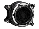 Vance & Hines VH-41119 VO2 Onyx Air Cleaner Kit Black Contrast Cut for Harley-Davidson Touring 17-24/Softail 18-24