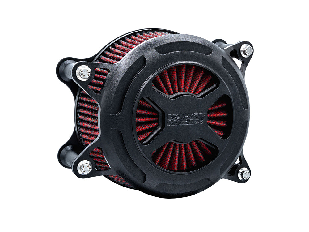 Vance & Hines VH-42365 VO2 X Air Cleaner Kit Wrinkle Black for Milwaukee-Eight 17-Up