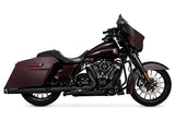 Vance & Hines VH-46676 4.5" Torquer 450 Slip-On Mufflers Black w/Black Machine End Caps for Touring 17-Up