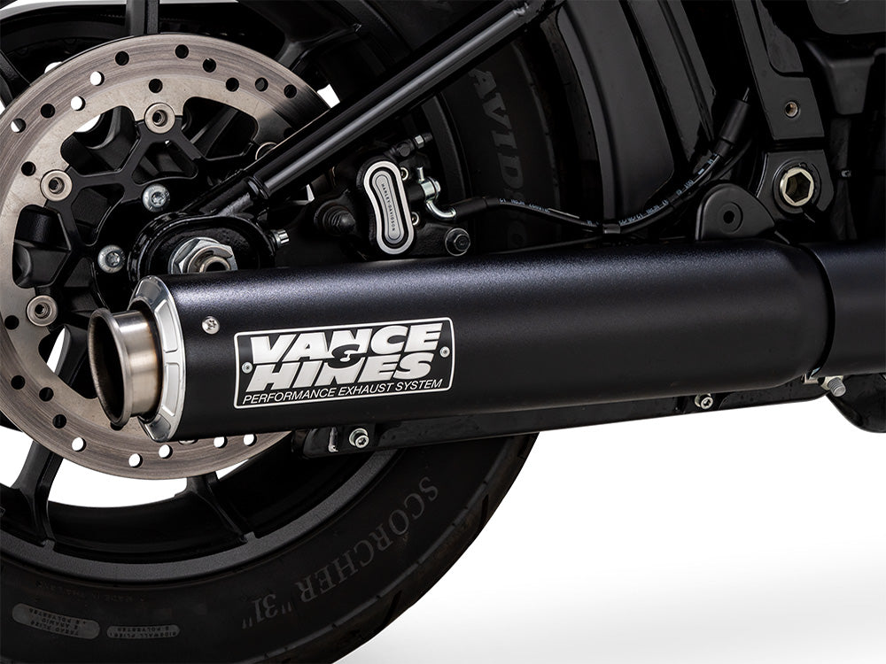 Vance & Hines VH-46746 4" Supersport Slip-On Muffler Black for Harley-Davidson Softail Street Bob/Low Rider S/Low Rider ST/Heritage 25-Up