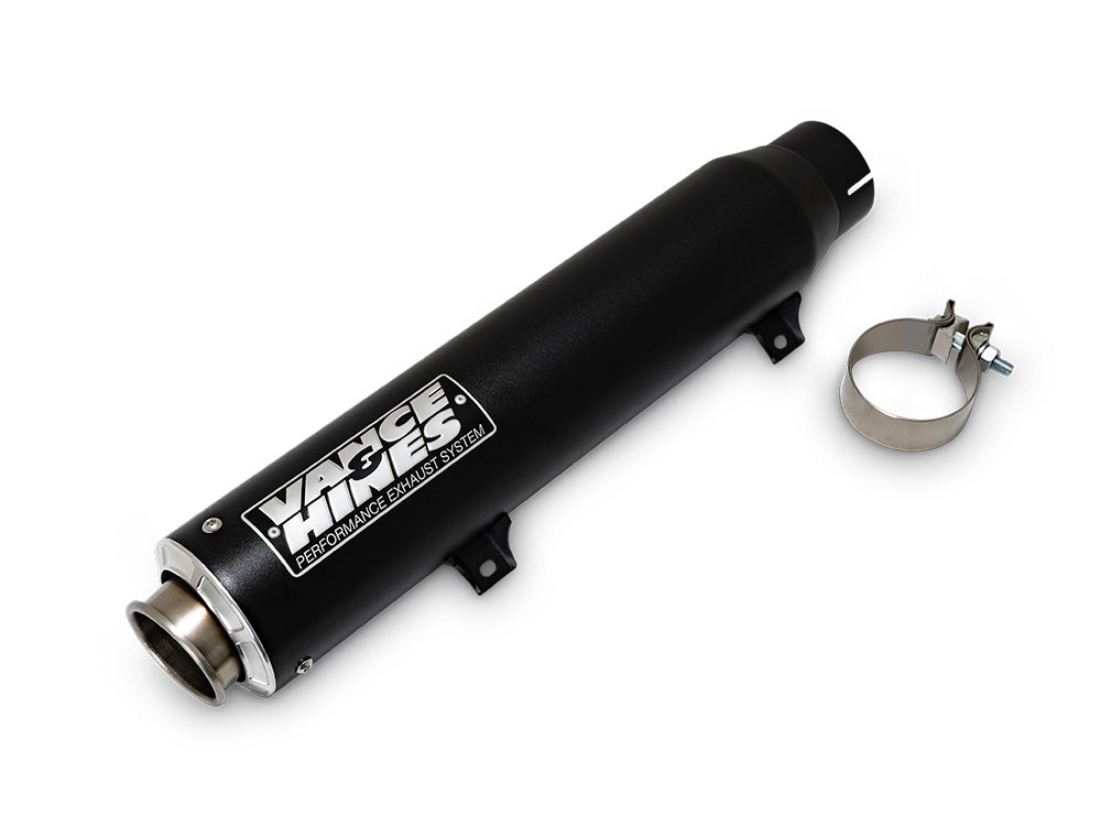 Vance & Hines VH-46746 4" Supersport Slip-On Muffler Black for Harley-Davidson Softail Street Bob/Low Rider S/Low Rider ST/Heritage 25-Up