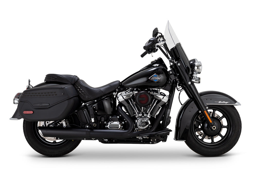 Vance & Hines VH-46750 4" Twin Slash Slip-On Muffler Black for Harley-Davidson Softail Street Bob/Low Rider S/Low Rider ST/Heritage 25-Up