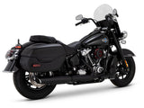 Vance & Hines VH-46750 4" Twin Slash Slip-On Muffler Black for Harley-Davidson Softail Street Bob/Low Rider S/Low Rider ST/Heritage 25-Up