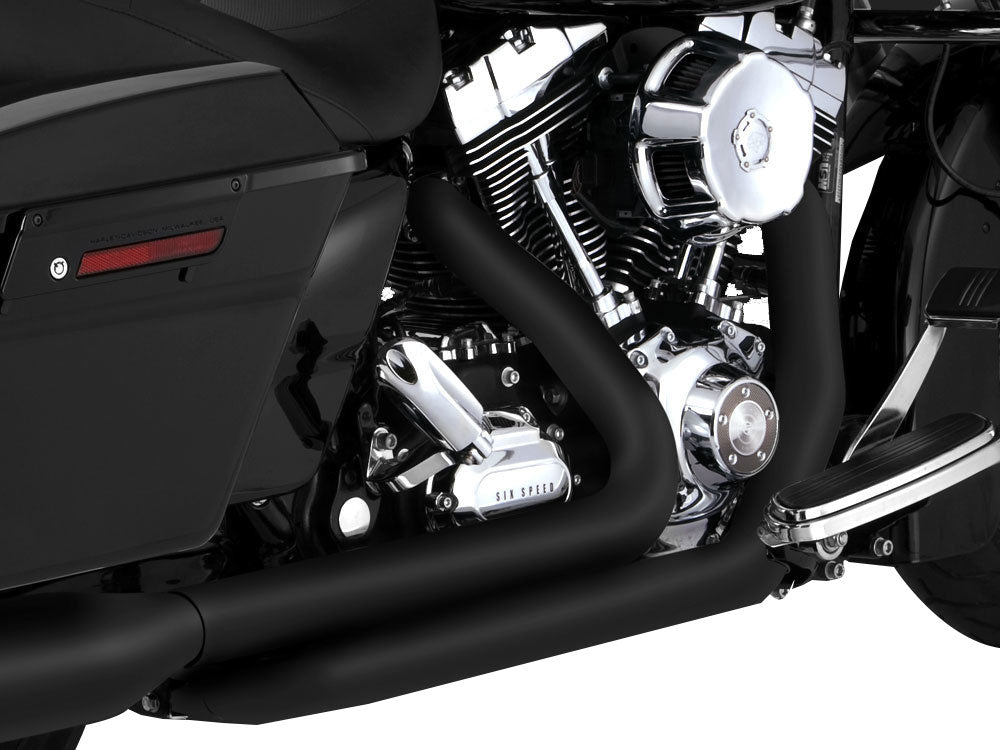 Vance & Hines VH-46752 Dresser Duals Right Side Tuck & Under Headers Black for Touring 09-16