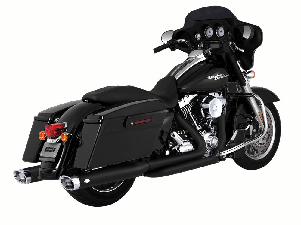 Vance & Hines VH-46752 Dresser Duals Right Side Tuck & Under Headers Black for Touring 09-16