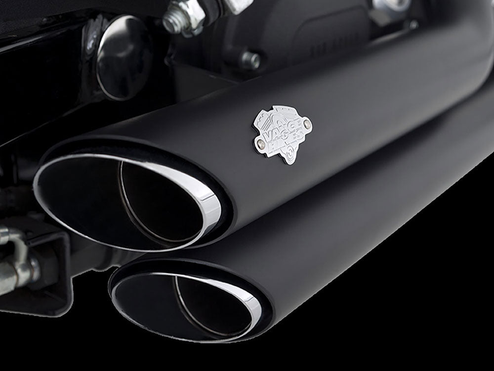 Vance & Hines VH-47317 Shortshots Staggered Exhaust Black for Dyna 06-17