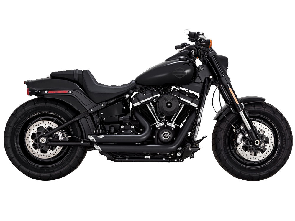 Vance & Hines VH-47333 Shortshots Staggered Exhaust Black for Softail 18-Up Non-240 Tyre Models