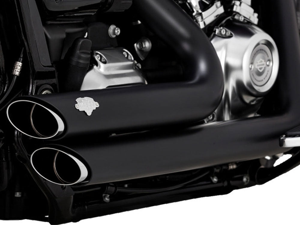 Vance & Hines VH-47335 Shortshots Staggered Exhaust Black for Breakout/Fat Boy 18-Up