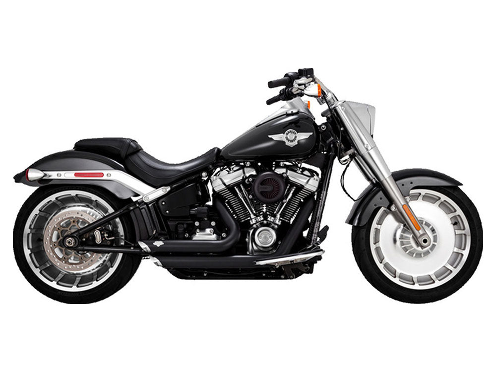 Vance & Hines VH-47335 Shortshots Staggered Exhaust Black for Breakout/Fat Boy 18-Up