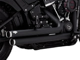 Vance & Hines VH-47341 Big Shots Staggered Exhaust Black for Softail 18-Up Non-240 Tyre Models