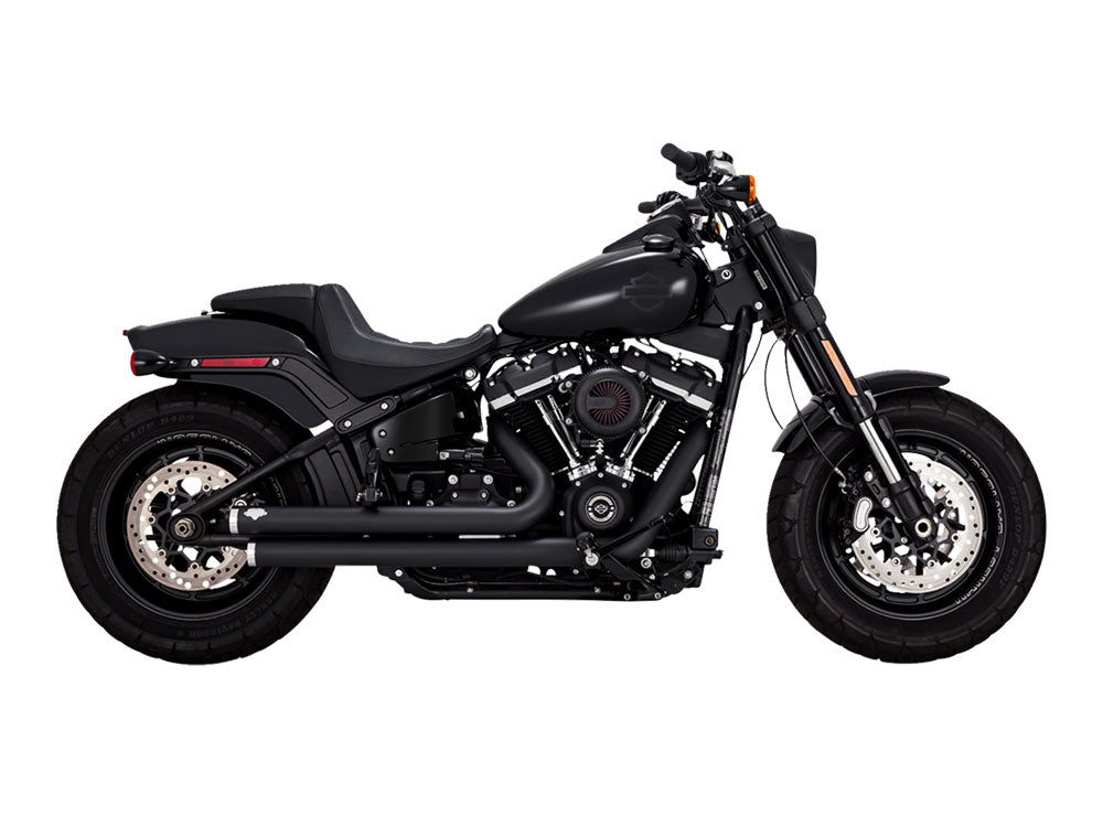 Vance & Hines VH-47341 Big Shots Staggered Exhaust Black for Softail 18-Up Non-240 Tyre Models