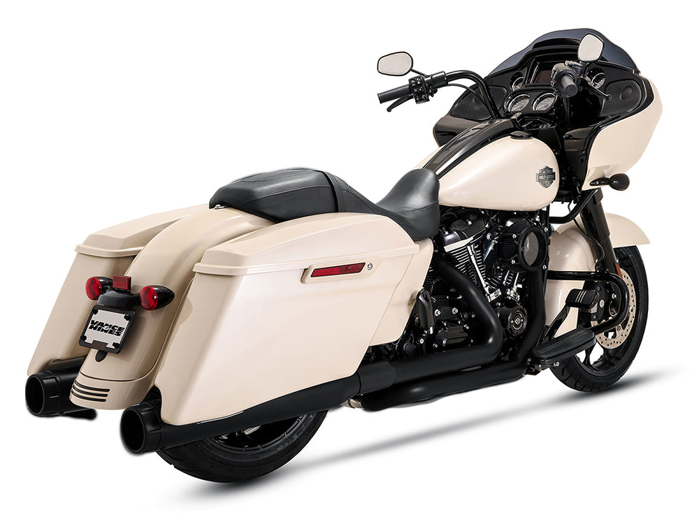 Vance & Hines VH-47351 Dresser Duals Right Side Tuck & Under Headers Black for Touring 17-Up