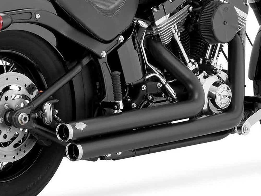 Vance & Hines VH-47959 Big Shots Staggered Exhaust Black for Softail 86-17 Non-240 Tyre Models