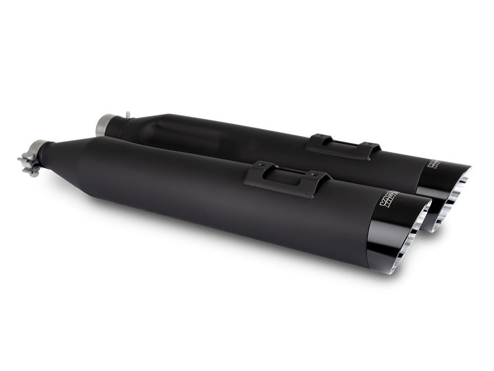 Vance & Hines VH-47960 Razorback 4.5" Slash Cut Slip-On Mufflers Black w/Black End Caps for Harley-Davidson Touring 17-Up