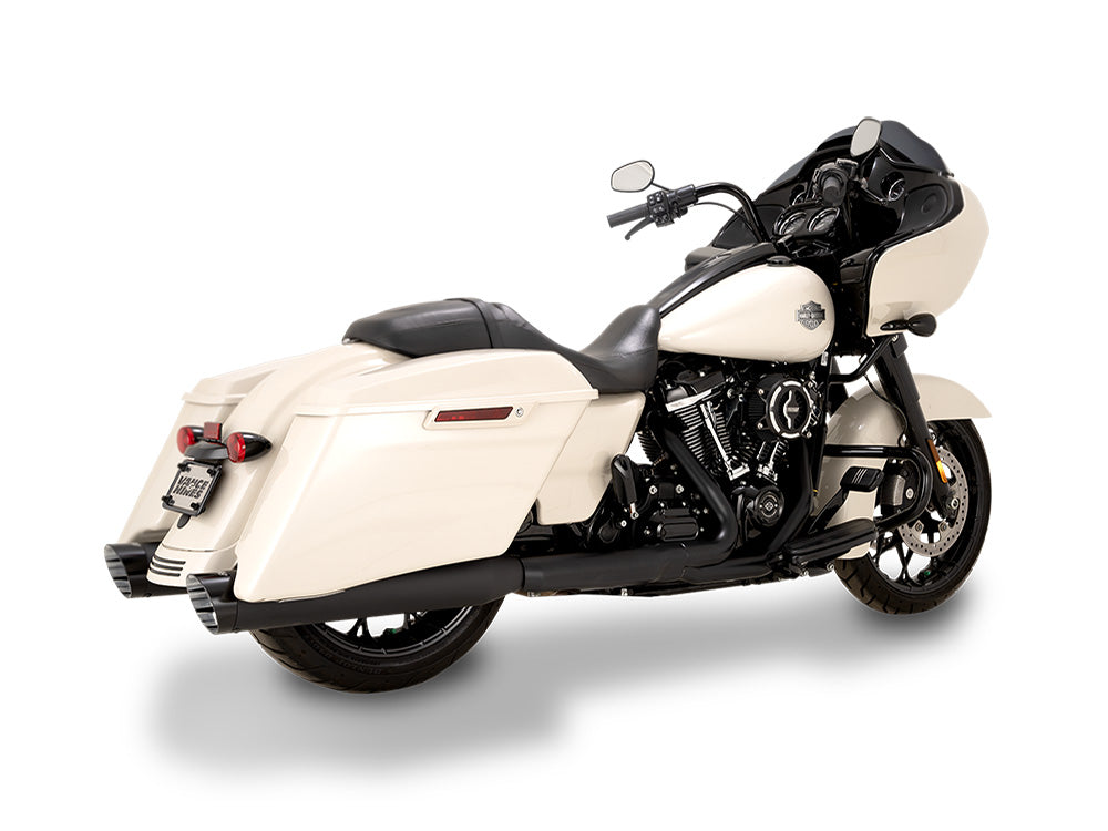 Vance & Hines VH-47960 Razorback 4.5" Slash Cut Slip-On Mufflers Black w/Black End Caps for Harley-Davidson Touring 17-Up
