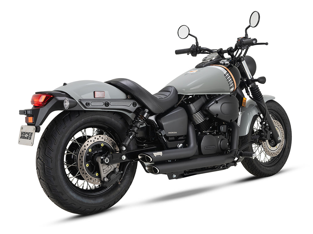 Vance & Hines VH-48319 Shortshots Staggered Exhaust Black for Honda Shadow 750cc 10-Up