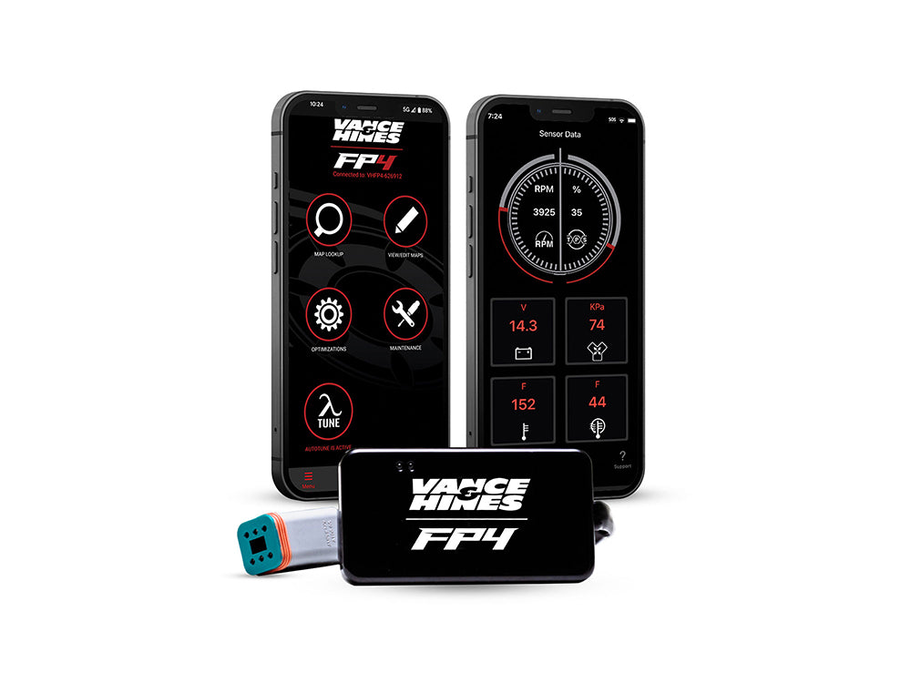 Vance & Hines VH-66045 Fuelpak FP4 Fuel Tuner Grey CAN 6 Pin for Softail 11-20/Dyna 12-17/Touring 14-20/Sportster 14-20/Street 15-20