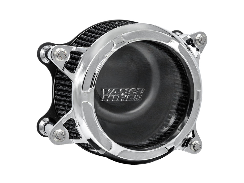 Vance & Hines VH-71073 VO2 Insight Air Cleaner Kit Chrome for Twin Cam 99-17 w/CV Carb or Cable Operated Delphi EFI