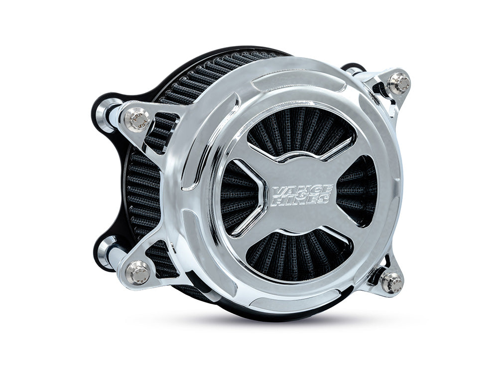 Vance & Hines VH-71100 VO2 X Air Cleaner Kit Chrome for CVO Touring 23-Up/Street Glide/Road Glide 24-Up