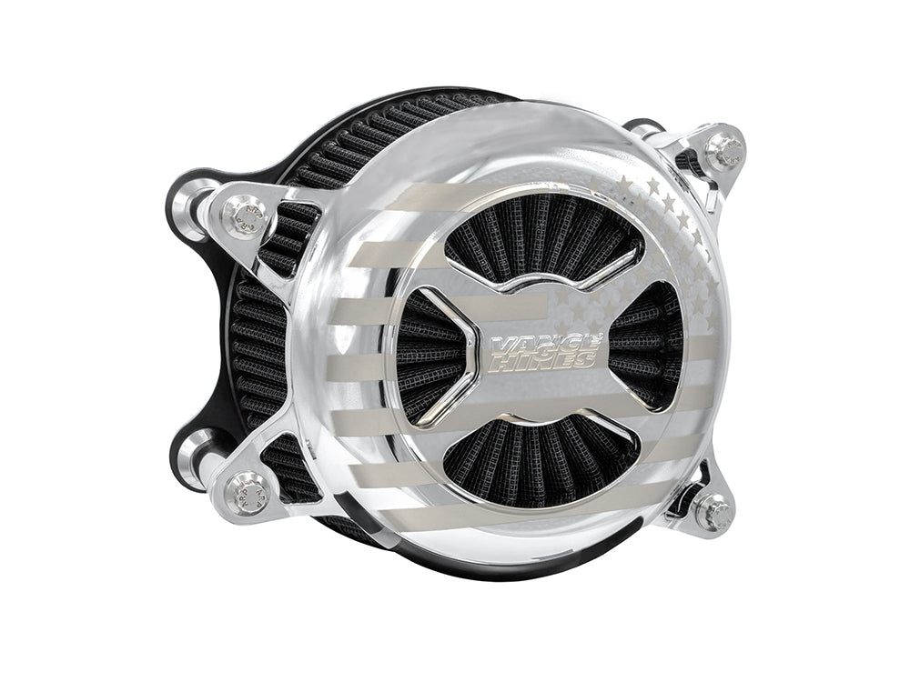 Vance & Hines VH-72341FG VO2 America Air Cleaner Kit Chrome for Twin Cam 99-17 w/CV Carb or Cable Operated Delphi EFI