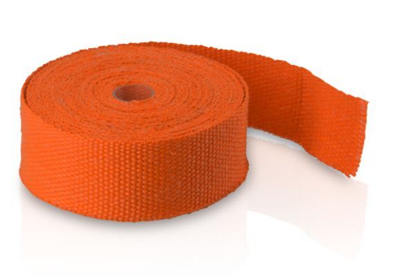 Exhaust Wrap Orange Heat Wrap 2" Wide x 30Ft (10m) Roll with 4 Locking Ties Universal Use