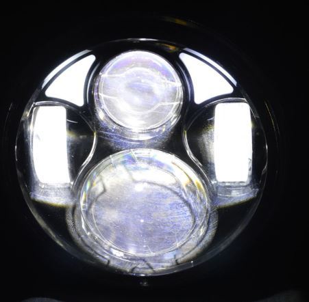 Headlight 45w 5 3/4" LED Daymarker Style Chrome Face Angel Eye Parker Suit Most H-D, Street 500 & Indian Scout Sale 1/2 Price Special till sold out