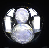 Headlight 45w 5 3/4" LED Daymarker Style Chrome Face Angel Eye Parker Suit Most H-D, Street 500 & Indian Scout Sale 1/2 Price Special till sold out