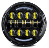 Headlight LED 80w Black Face Suit Most 7" - Softail Heritage & Fatboy Fl, Touring Flt & Indian Models Sale 1/2 Price Special till sold out