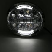 Headlight LED 80w Black Face Suit Most 7" - Softail Heritage & Fatboy Fl, Touring Flt & Indian Models Sale 1/2 Price Special till sold out