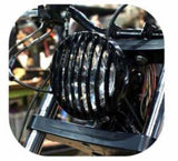 Headlight 4.5" Style E Marked Black with Chrome & Black Grill Old School Bobber Style [INTERNAL]