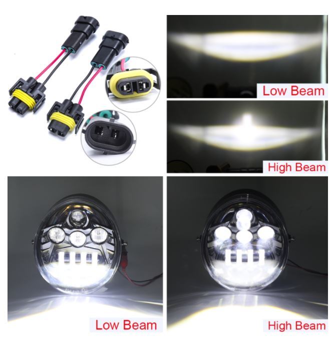 Headlight 60w LED Daymarker Spider Style Chrome Face Fits V-Rod VRSCDX'12-17 & VRSCF'02-17 Models + Ext Warranty