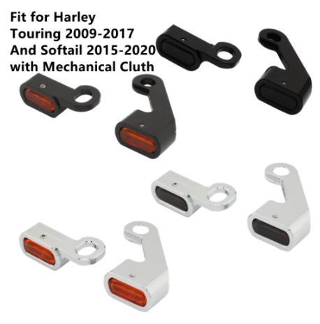 Twin Power Under Perch Turn Signals Chrome w/Smoked Lens for Softail 2015-Later Touring Fl 2009-Later w/Clutch Cable (E Marked)