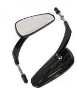 Twin Power Billet Stem Blade Mirror Pair Black with Flames Fits most 82-Later Sportster Softail Dyna Fxr & Touring Models
