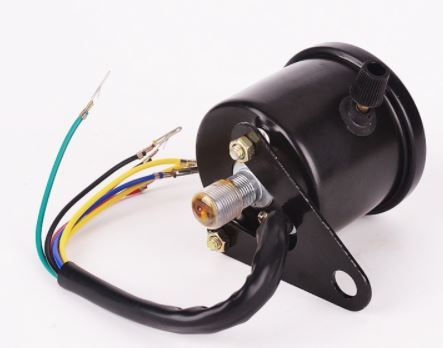 Speedo Mini Style Black w/Black Face with T/Signal Neutral Universal Use Fits all Motorcycles Bobbers Customs [INTERNAL]