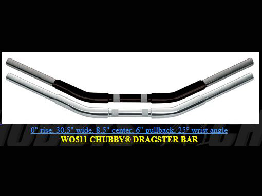 Wild 1 Inc WO511 1-1/4" Chubby Flat Dragster Handlebar Chrome