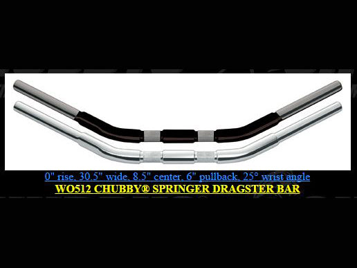 Wild 1 Inc WO512 1-1/4" Chubby Springer Flat Dragster Handlebar Chrome for OEM Softail Springer 88-09